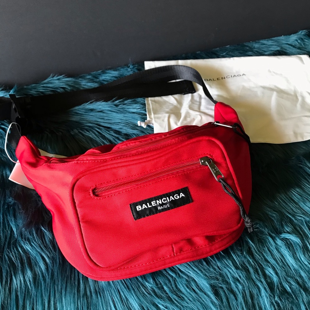 Balenciaga Waist Bag Logo Appliqué Nylon Belt